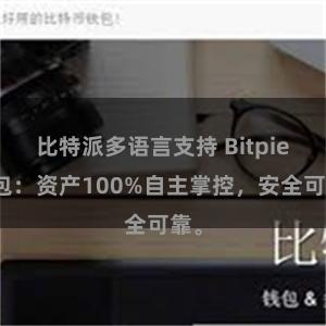 比特派多语言支持 Bitpie钱包：资产100%自主掌控，安全可靠。